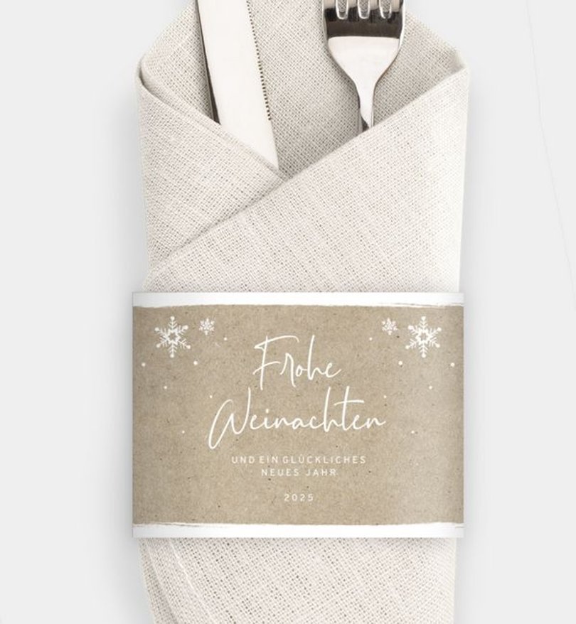 Besteck Servietten-Zubehör Weihnachten Winterly Frame · Crafty