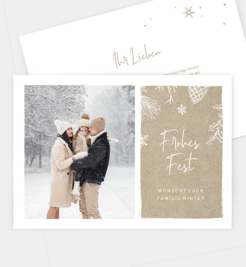 Weihnachtskarte Weihnachten/Privat Winterly Frame · Crafty