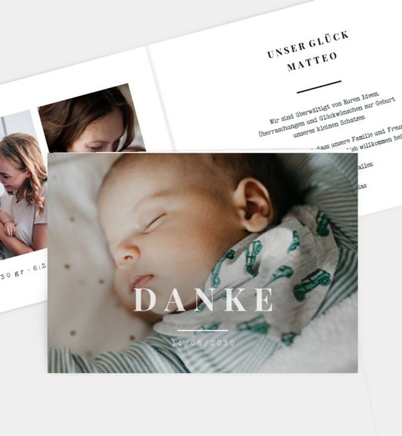 Dankeskarte Geburt Familienliebe