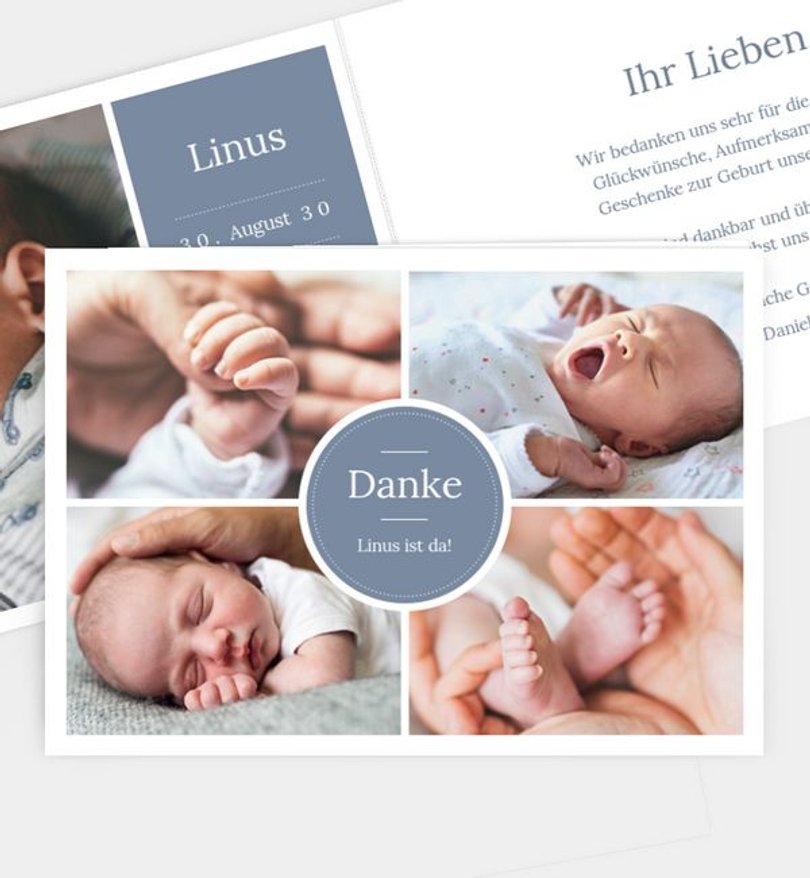 Dankeskarte Geburt Little Dot