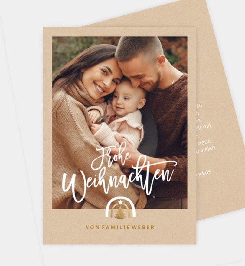 Weihnachtskarte Weihnachten/Privat Kleine Tanne · Vintage