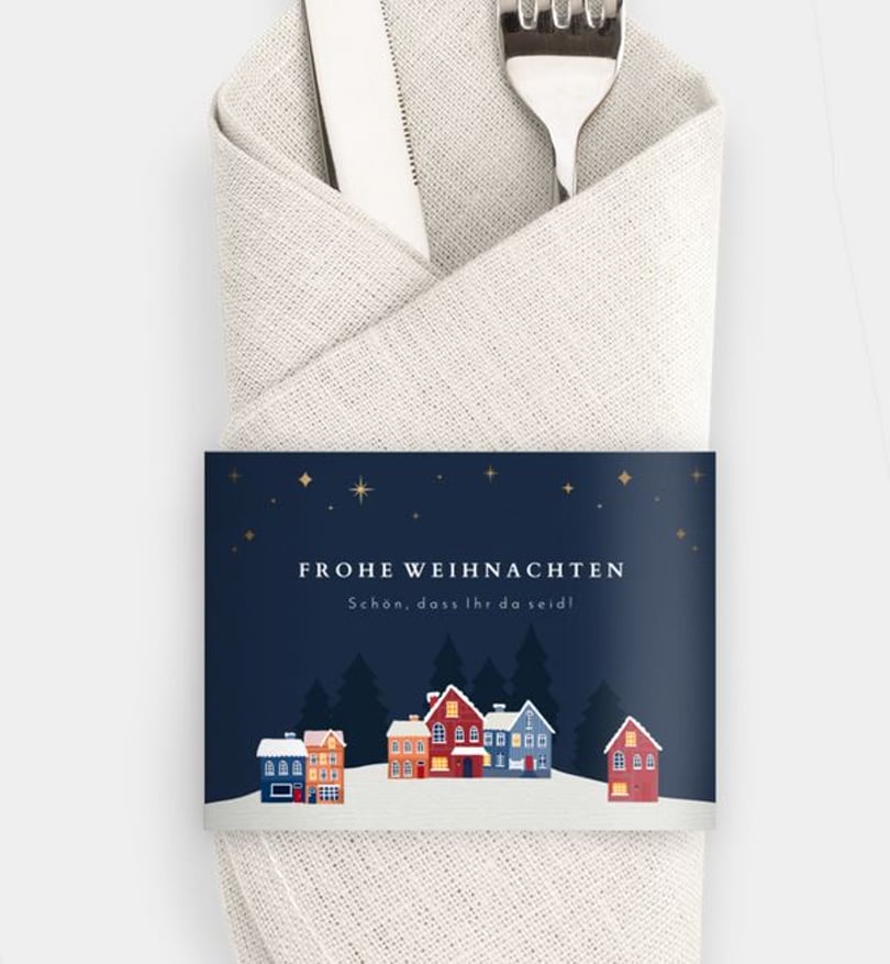 Besteck Servietten-Zubehör Geschäftlich Winternacht