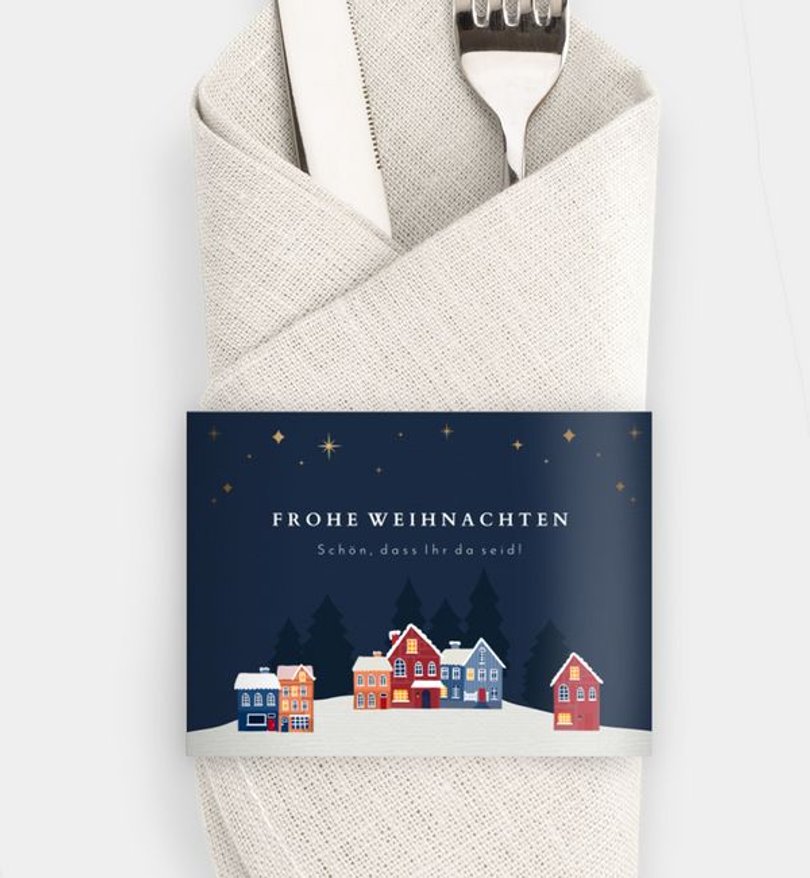 Besteck Servietten-Zubehör Weihnachten Winternacht