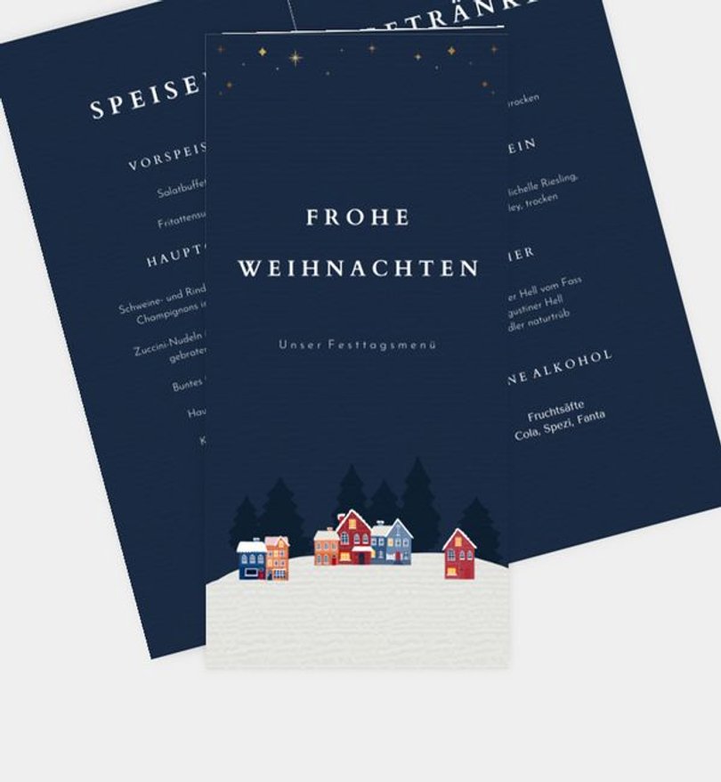 Menükarte Weihnachten Winternacht