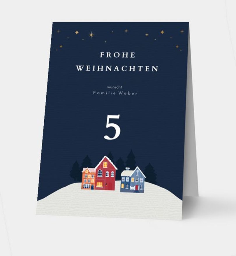 Tischnummer Weihnachten Winternacht