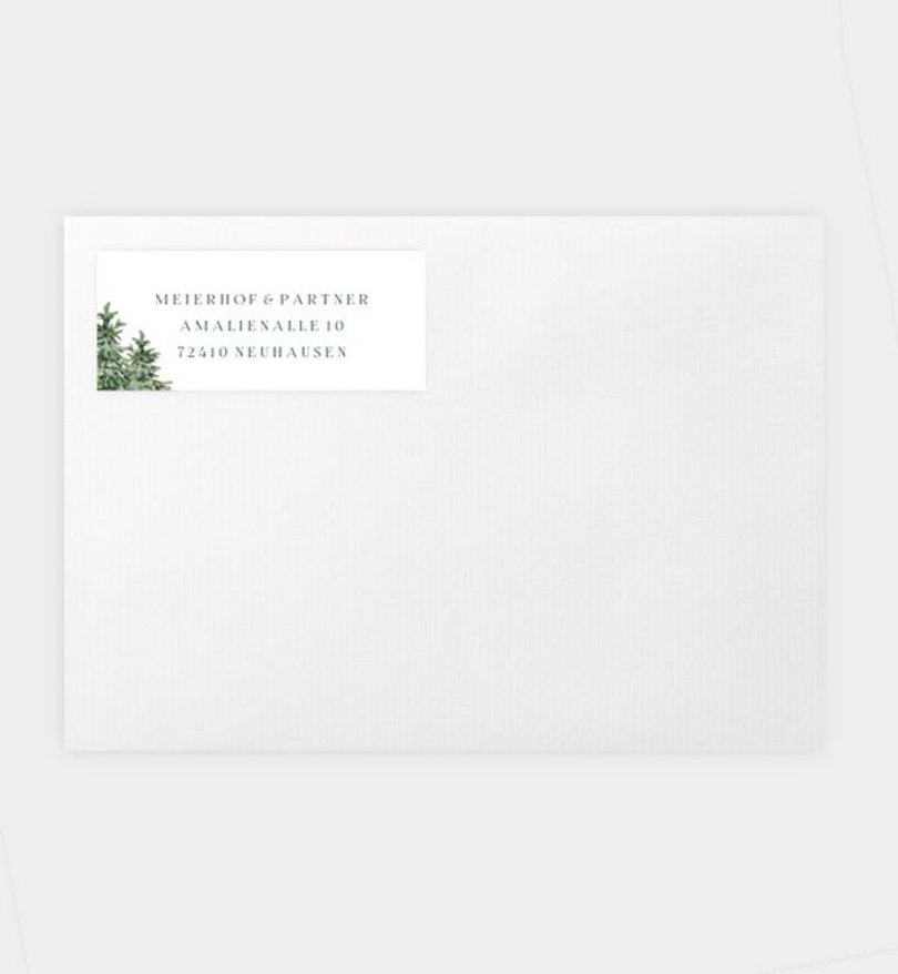 Absenderaufkleber Geschäftlich Schneefall