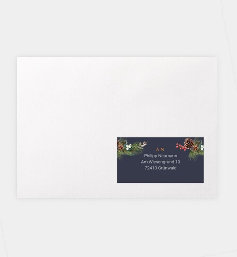 Empfängeraufkleber Geschäftlich Klassischer Kranz