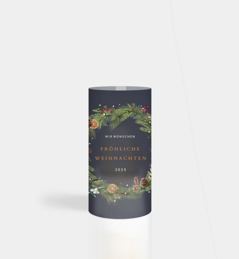 Windlichtkarte Geschäftlich Klassischer Kranz