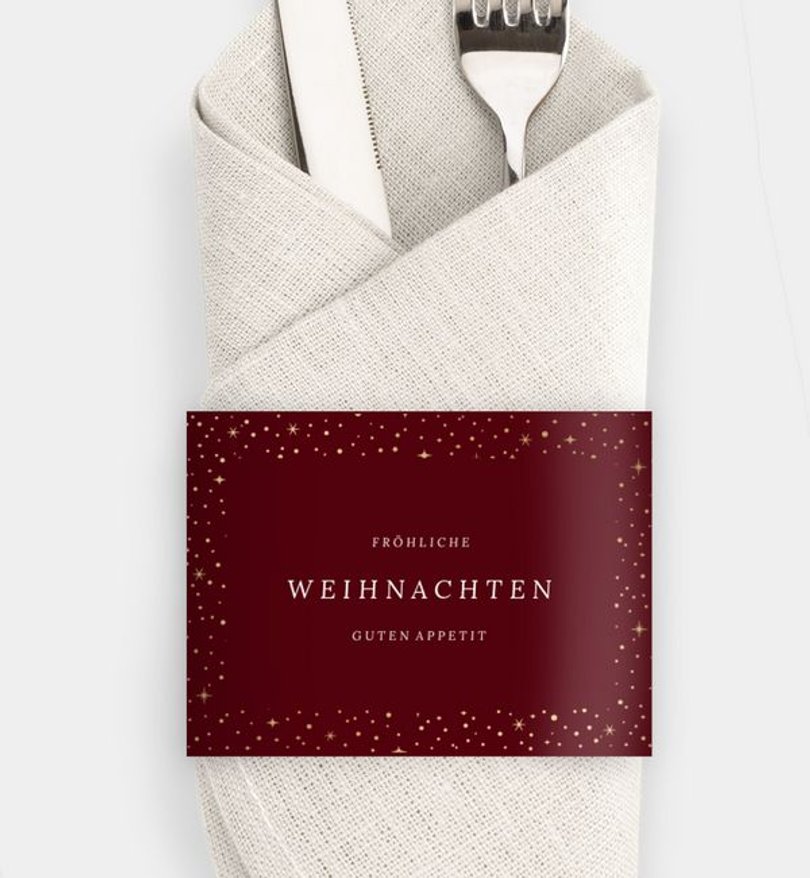 Besteck Servietten-Zubehör Weihnachten Glitzerwelt