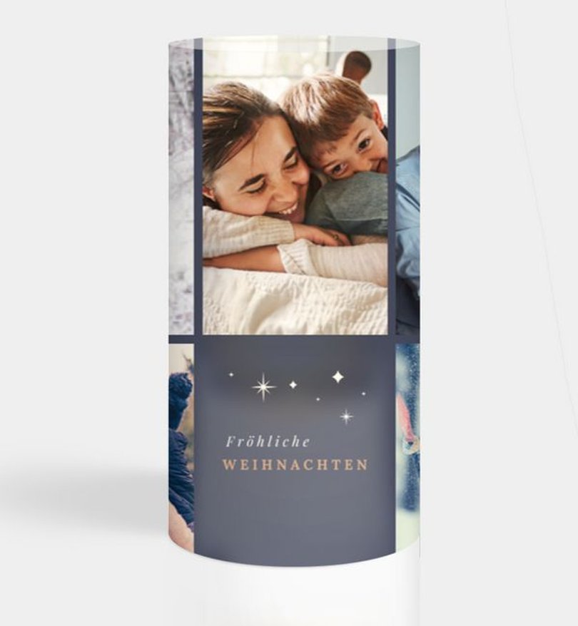 Windlichtkarte Weihnachten Sternennacht