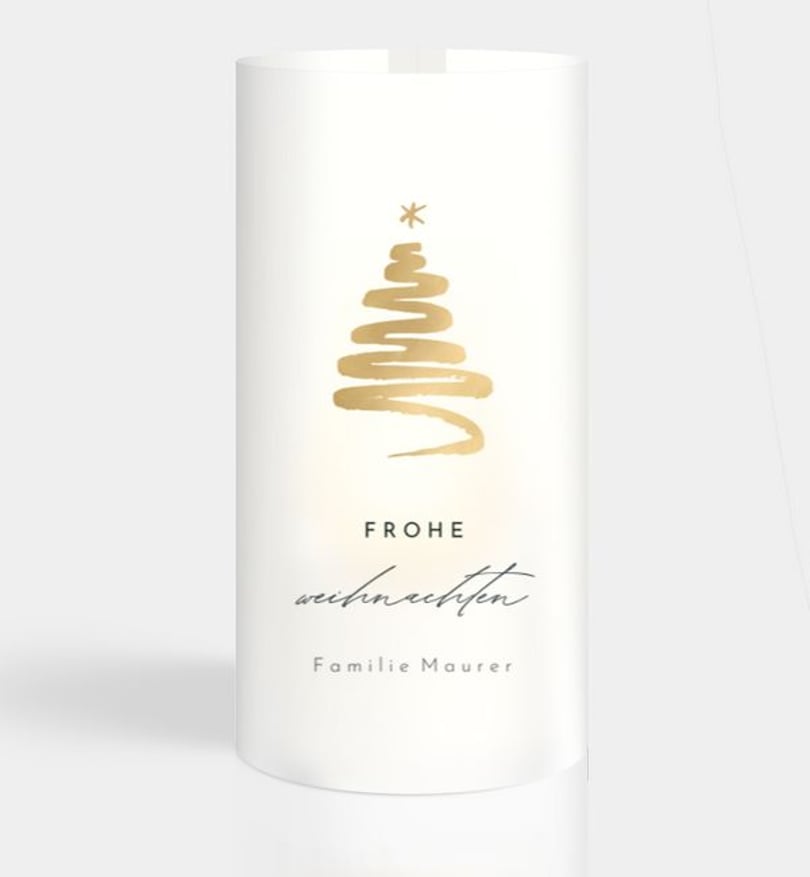 Windlichtkarte Weihnachten Golden tree · Classic