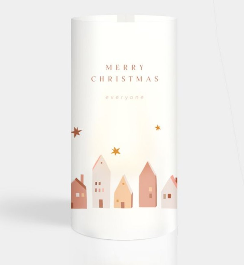 Windlichtkarte Weihnachten Weihnachtsdorf