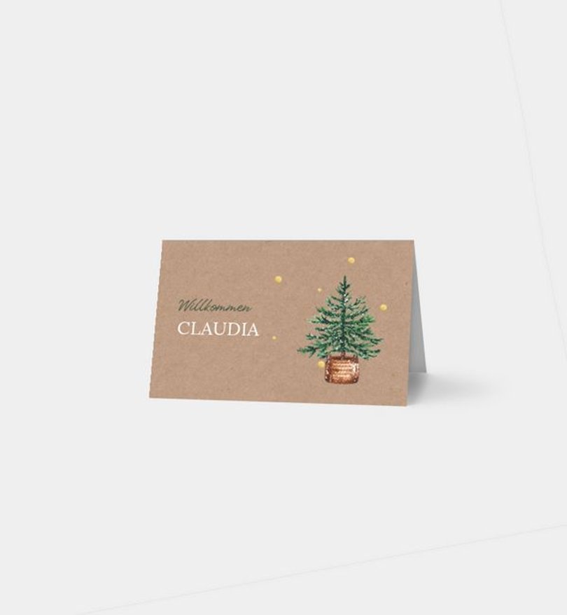 Tischkarte Weihnachten Care for Nature