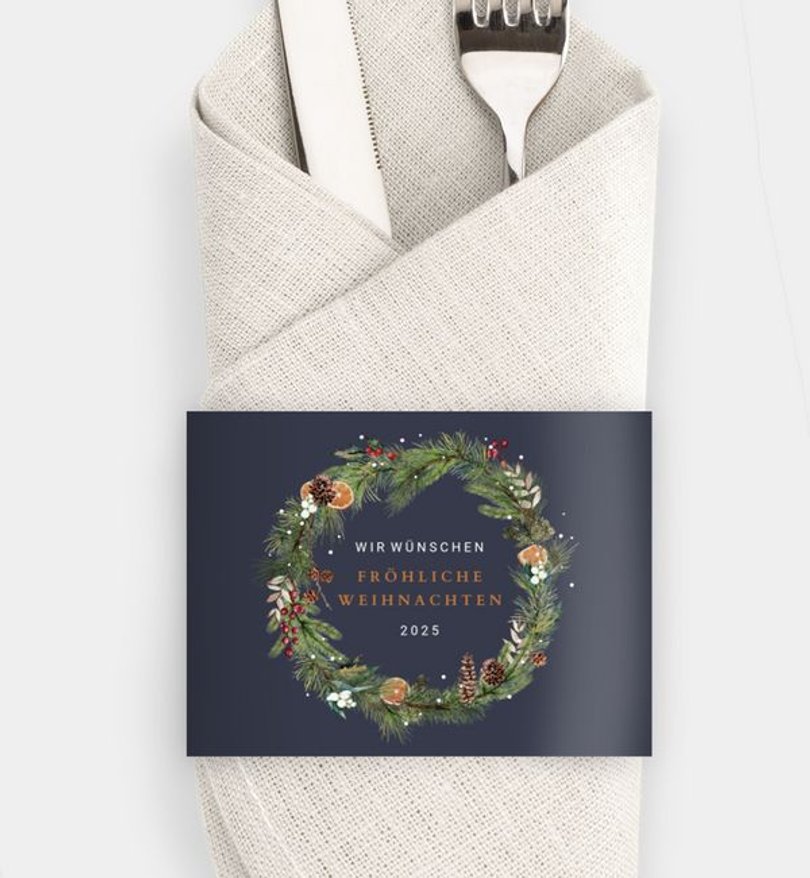 Besteck Servietten-Zubehör Weihnachten Klassischer Kranz