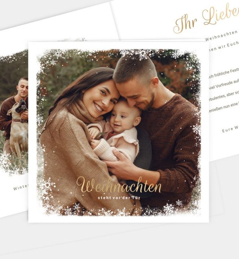 Weihnachtskarte Weihnachten/Privat Schneerand