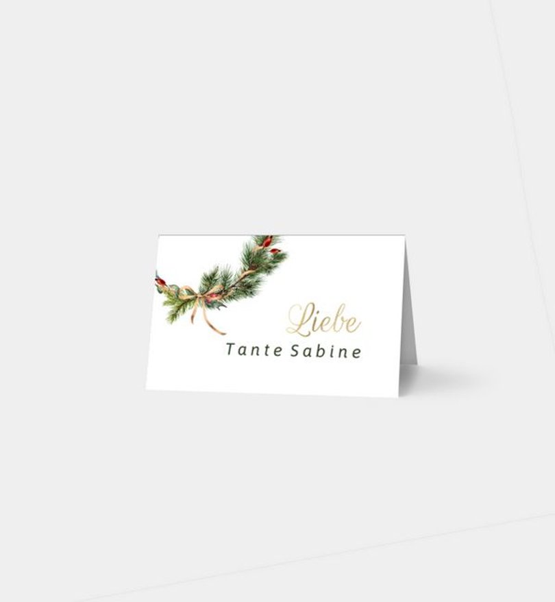 Tischkarte Weihnachten Willkommen Weihnachtszeit