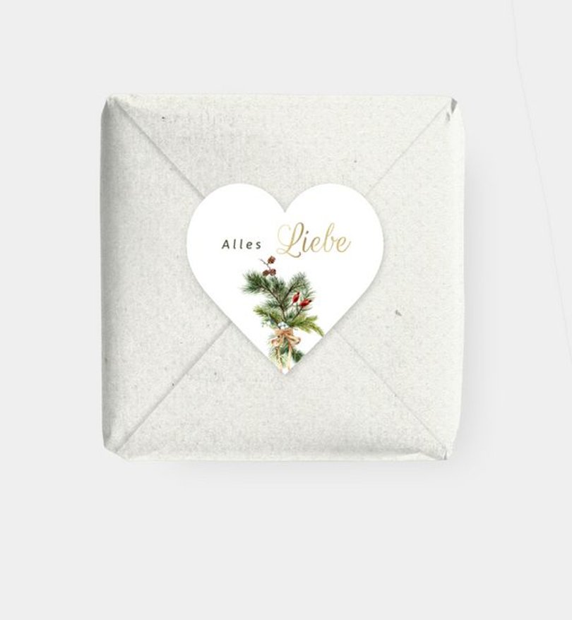 Geschenkaufkleber Weihnachten Willkommen Weihnachtszeit