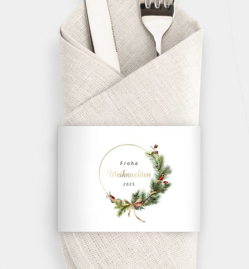 Besteck Servietten-Zubehör Weihnachten Willkommen Weihnachtszeit