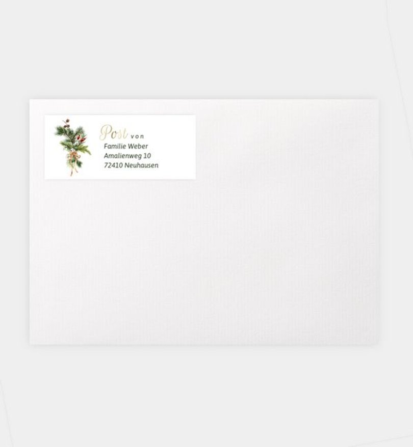 Absenderaufkleber Weihnachten Willkommen Weihnachtszeit