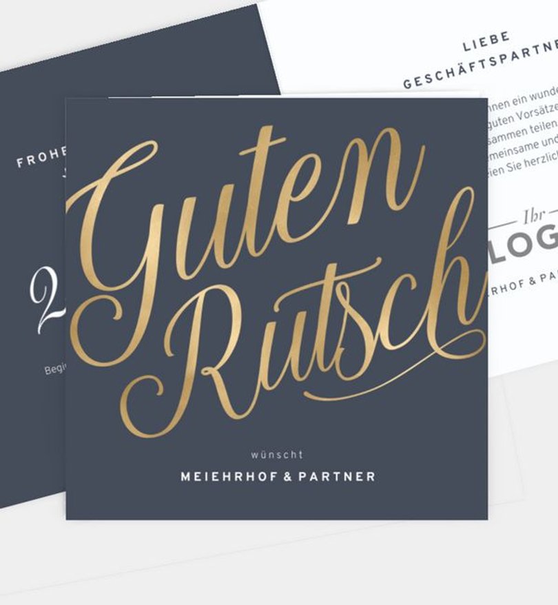 Neujahrskarte Geschรคftlich Romantic