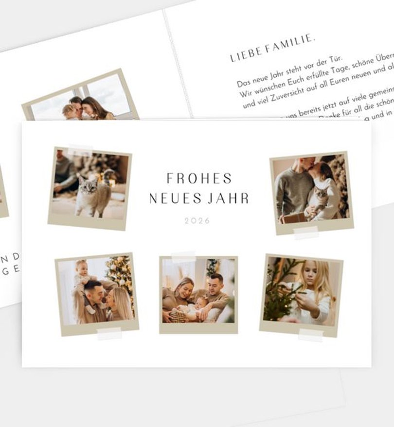 Neujahrskarte Weihnachten Lockere Polaroid