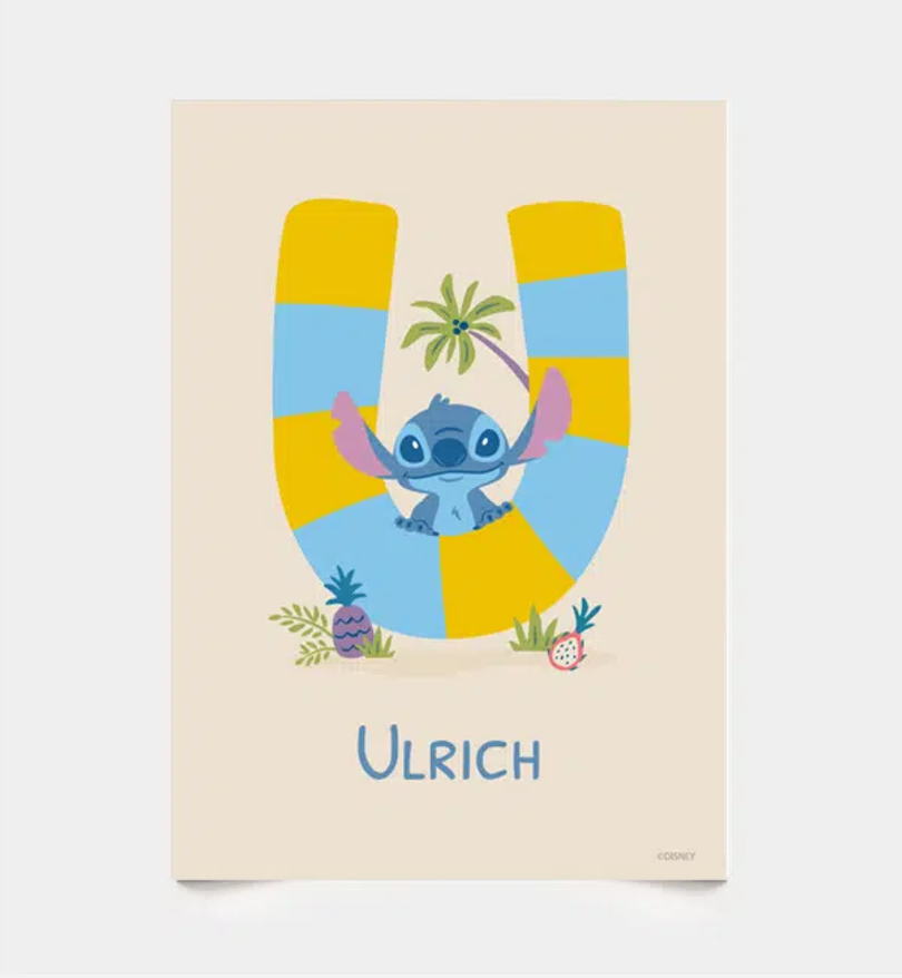 Stitch · Buchstabe U mit Namen