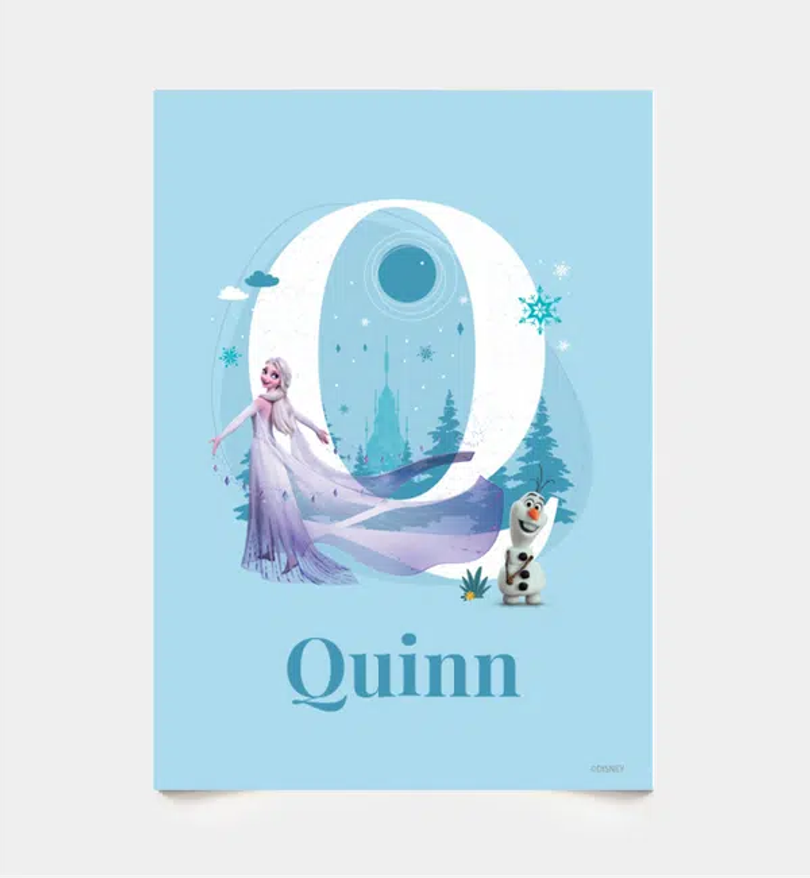 Frozen · Buchstabe Q mit Namen