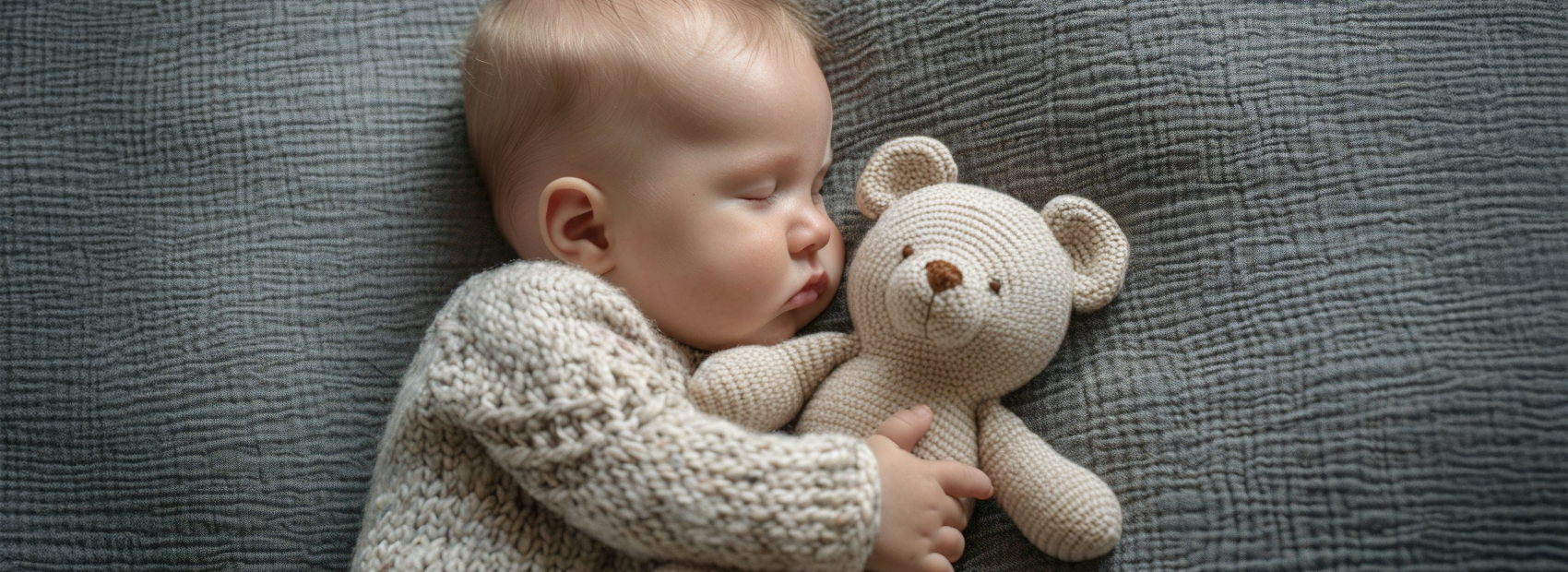 Babyfotos selber machen, Baby mit Kuscheltier